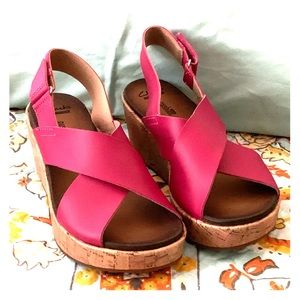 Clarks leather wedge sandal